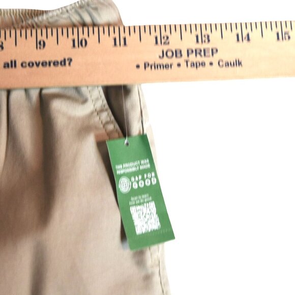 NWT GAP Kids Tan Jogger Pants Size S (6-7) 98% Cotton 2% Spandex Elastic Waist - Picture 3 of 7